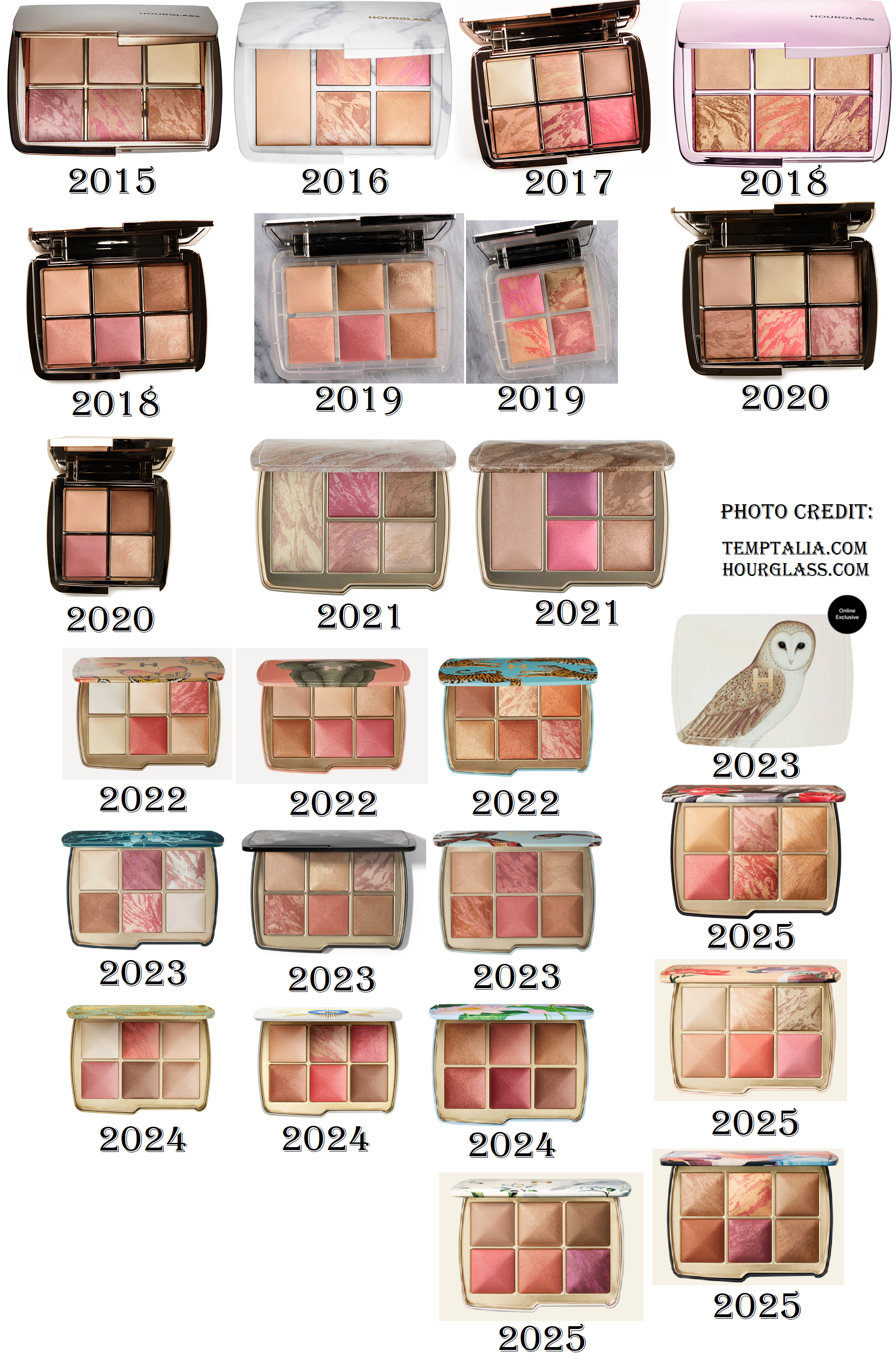 チーク Hourglass Ambient swan Hourglass Ambient Lighting Edit Unlocked Palette - Swan | eBay